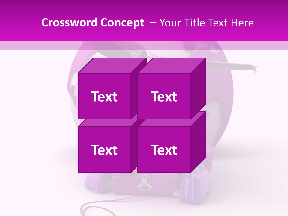 D Rendering Click Purple PowerPoint Template