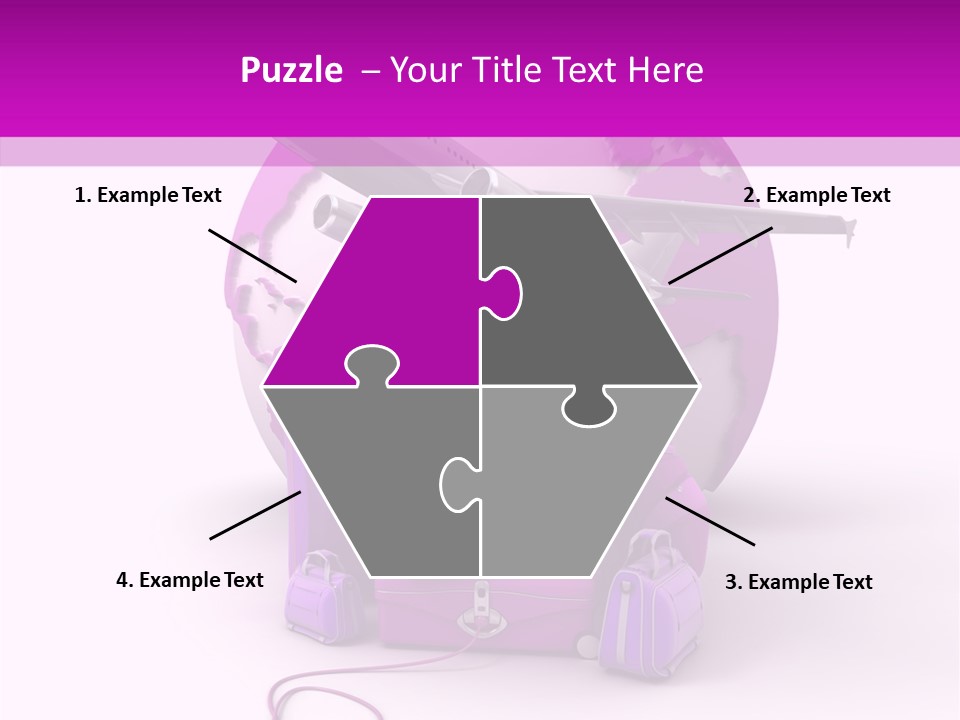 D Rendering Click Purple PowerPoint Template