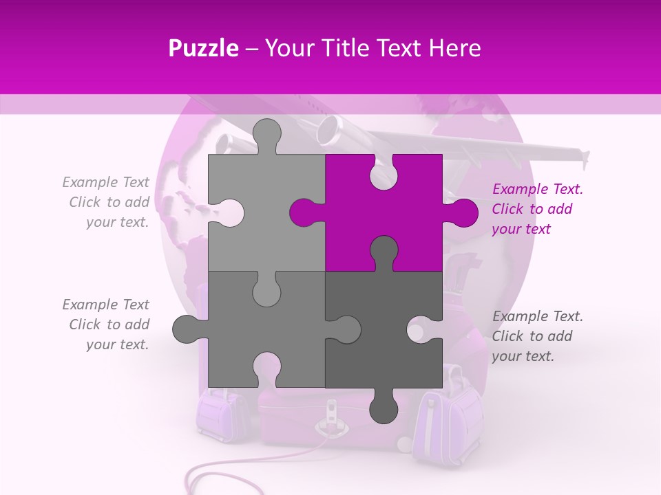 D Rendering Click Purple PowerPoint Template