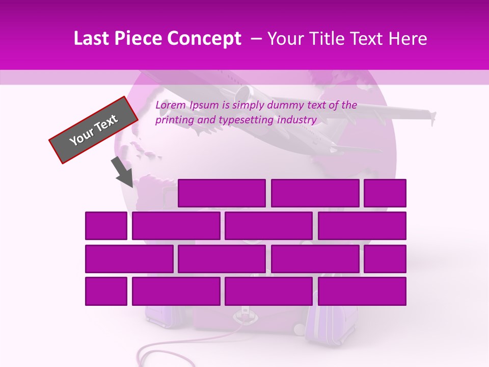 D Rendering Click Purple PowerPoint Template