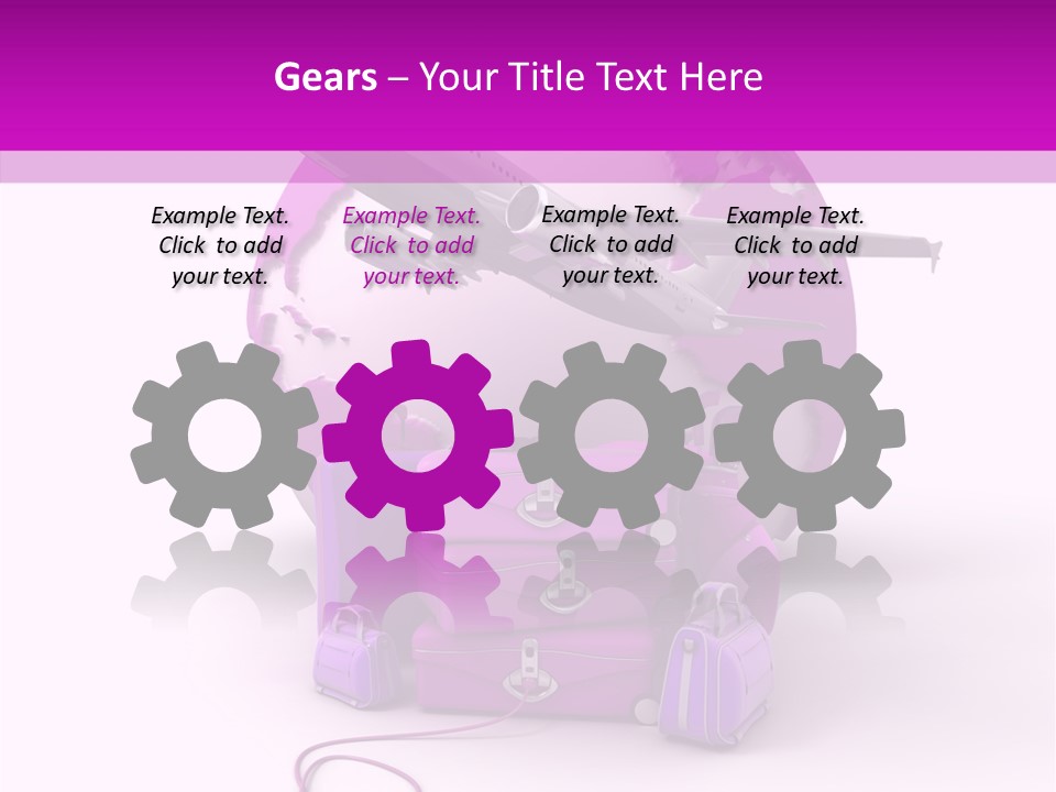 D Rendering Click Purple PowerPoint Template