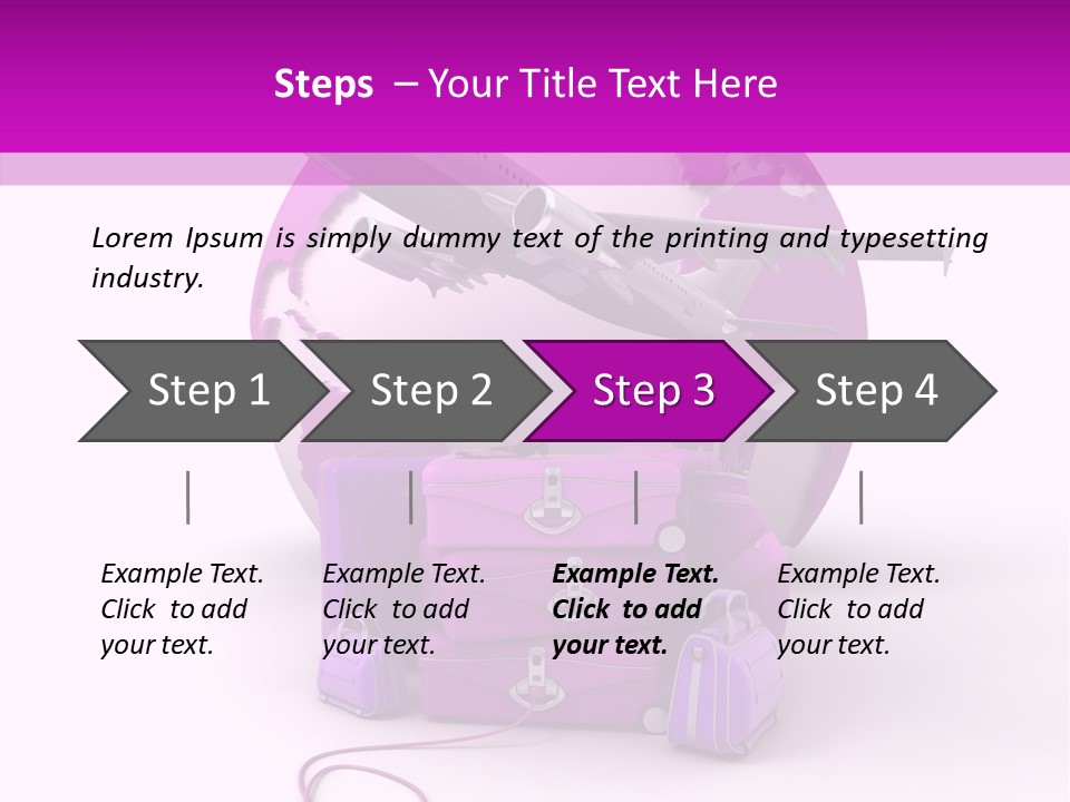 D Rendering Click Purple PowerPoint Template