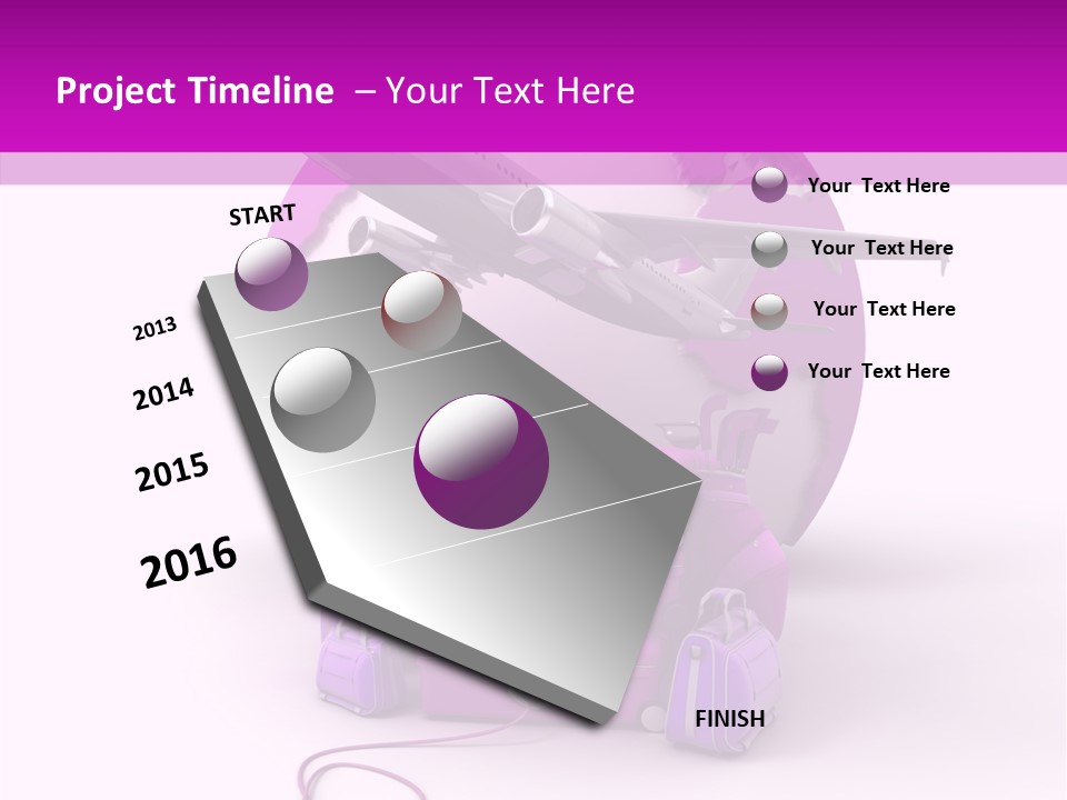 D Rendering Click Purple PowerPoint Template