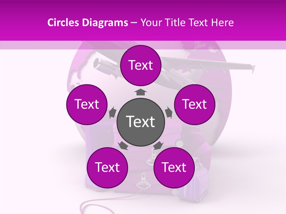D Rendering Click Purple PowerPoint Template