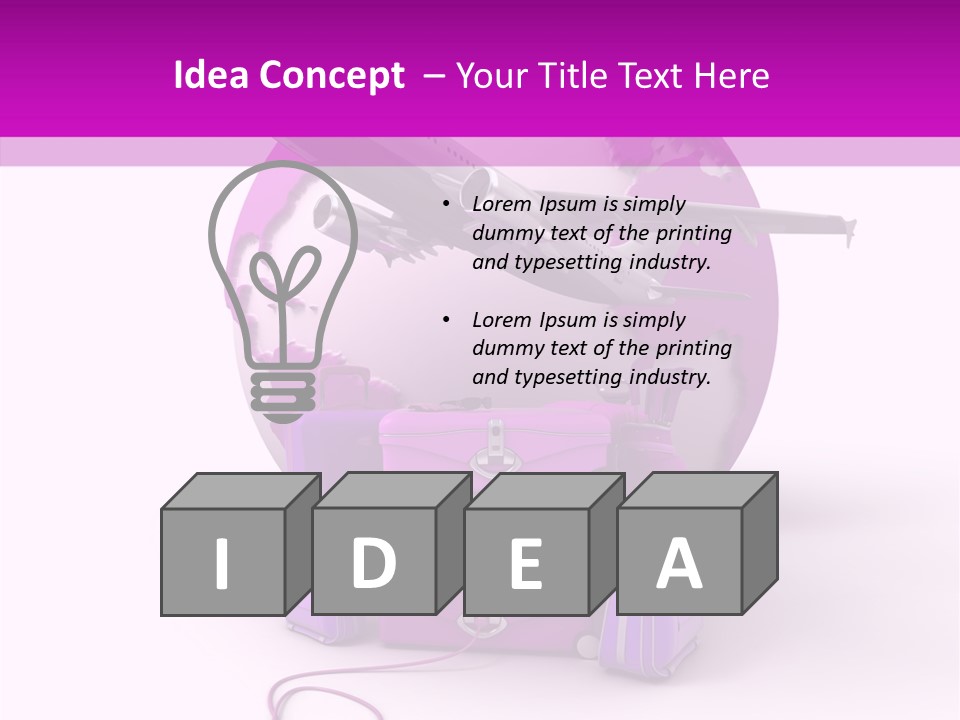 D Rendering Click Purple PowerPoint Template
