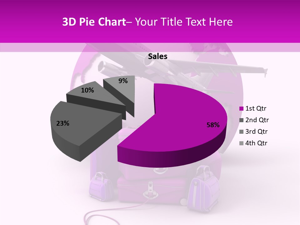D Rendering Click Purple PowerPoint Template