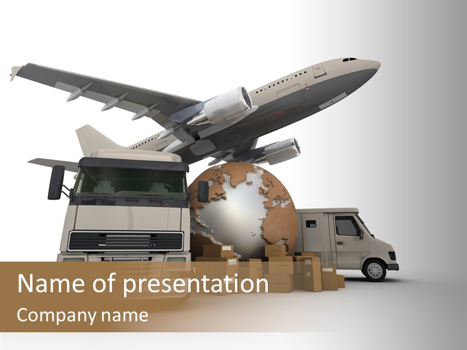 Lorry Schedule Carton PowerPoint Template