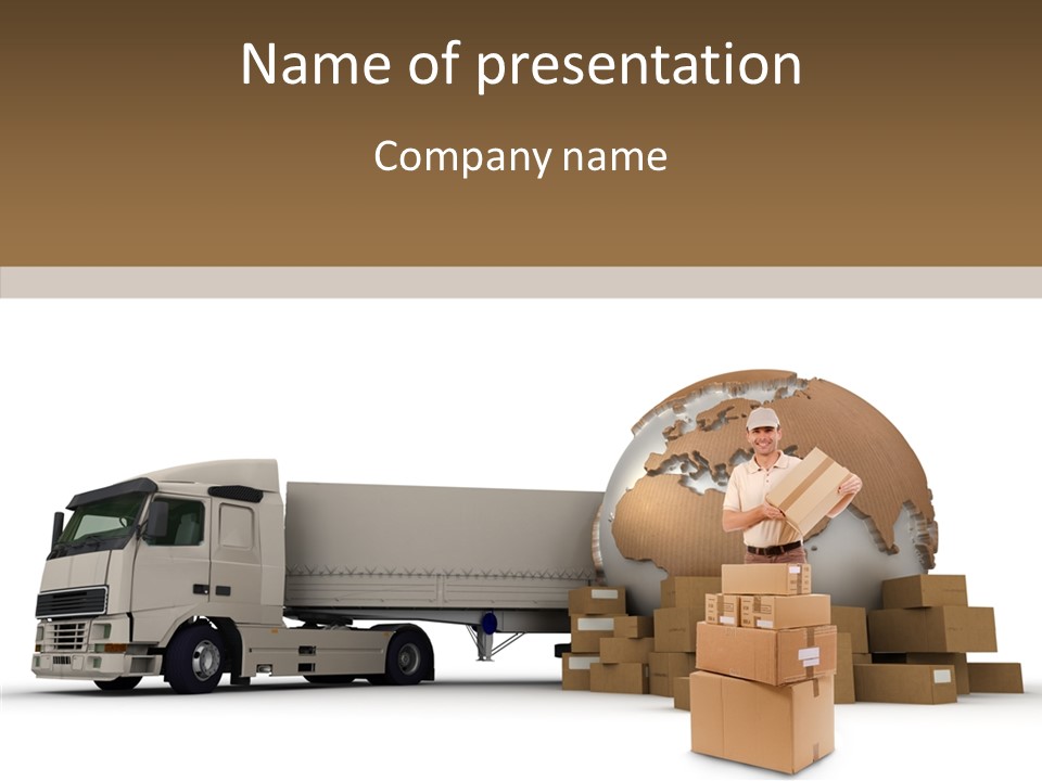 Courier Road D Rendering PowerPoint Template