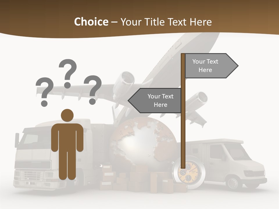 Caucasian Package Courier PowerPoint Template