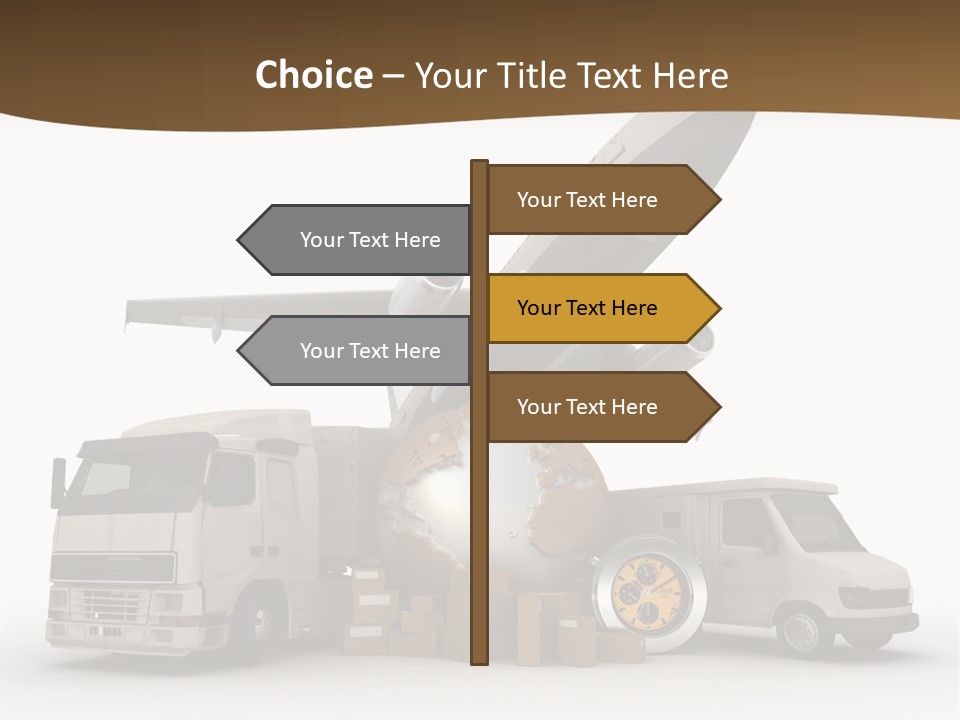 Caucasian Package Courier PowerPoint Template