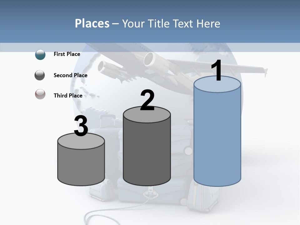 Golf Stick International Suitcase PowerPoint Template