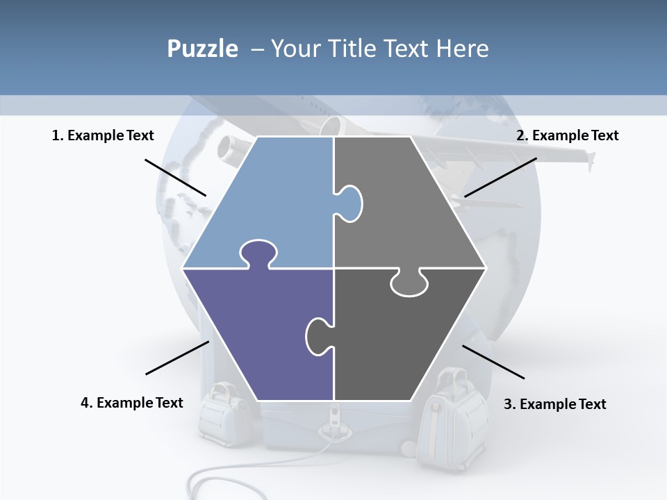 Golf Stick International Suitcase PowerPoint Template