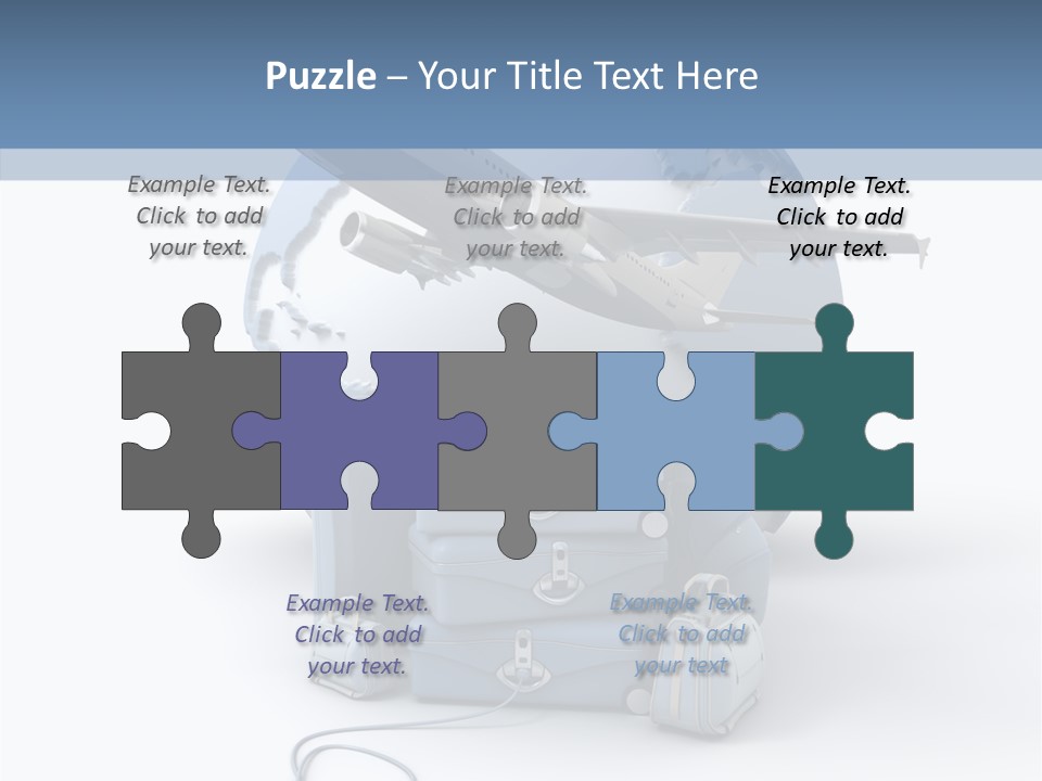 Golf Stick International Suitcase PowerPoint Template