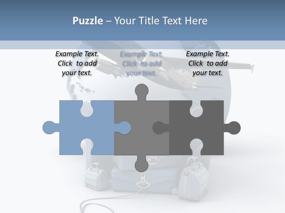 Golf Stick International Suitcase PowerPoint Template