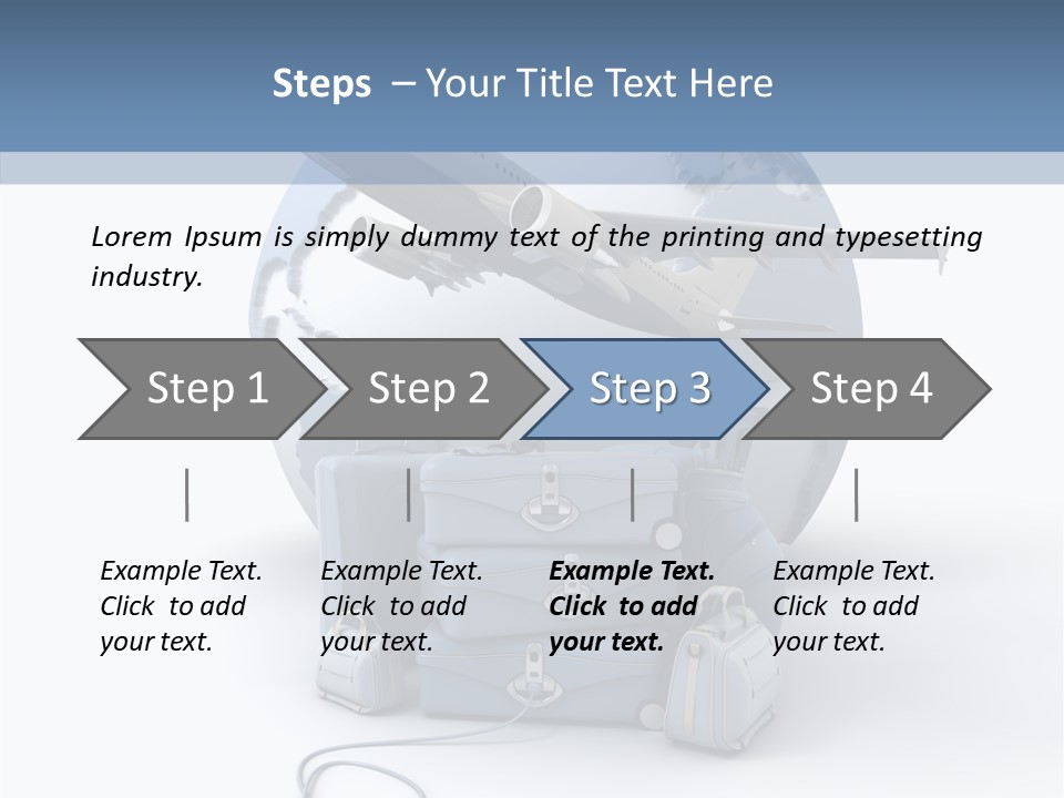 Golf Stick International Suitcase PowerPoint Template