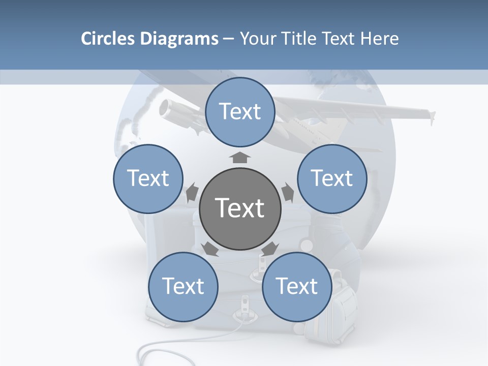 Golf Stick International Suitcase PowerPoint Template