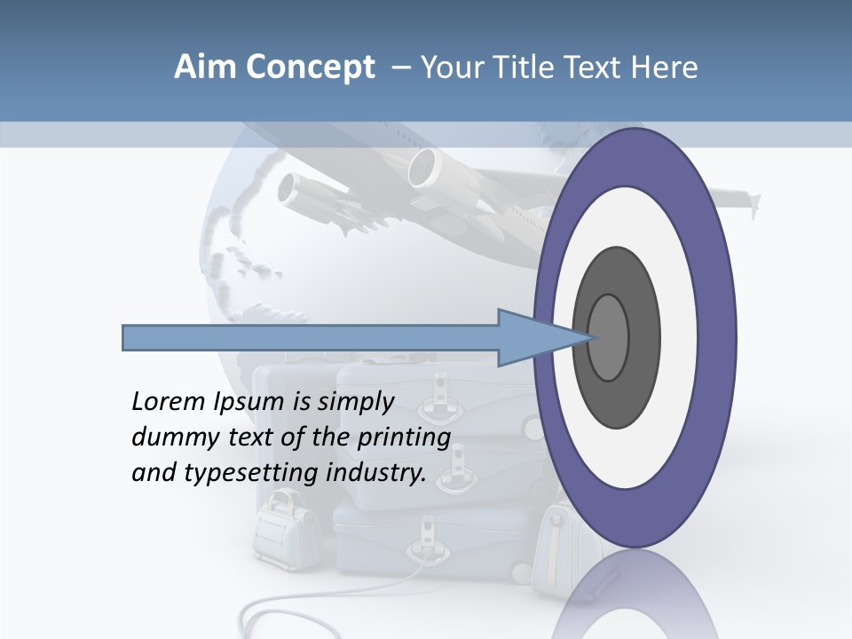 Golf Stick International Suitcase PowerPoint Template