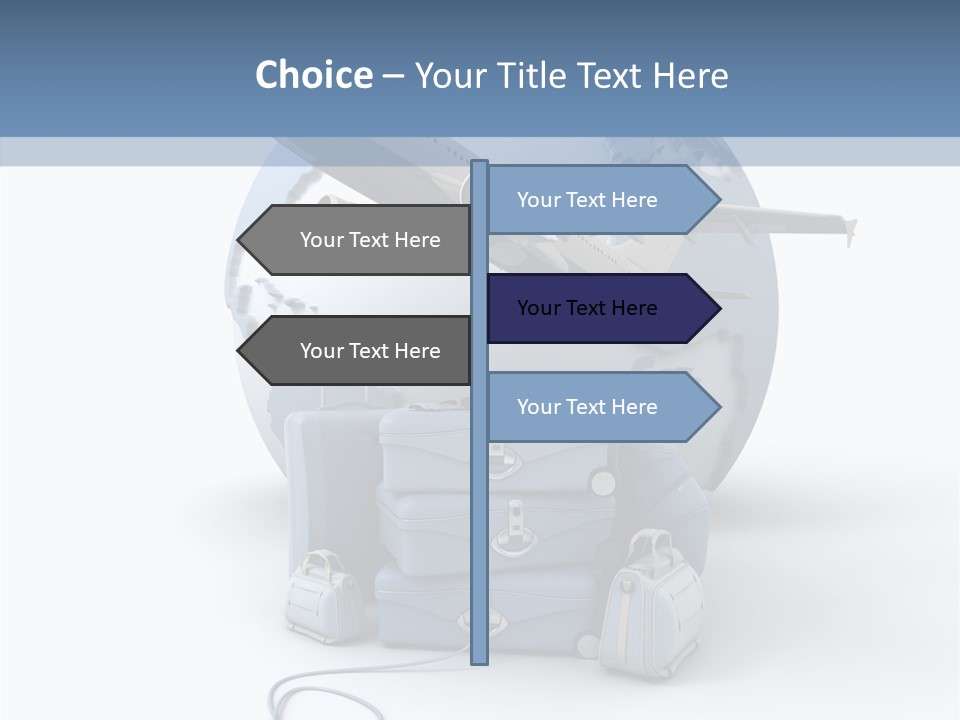 Golf Stick International Suitcase PowerPoint Template