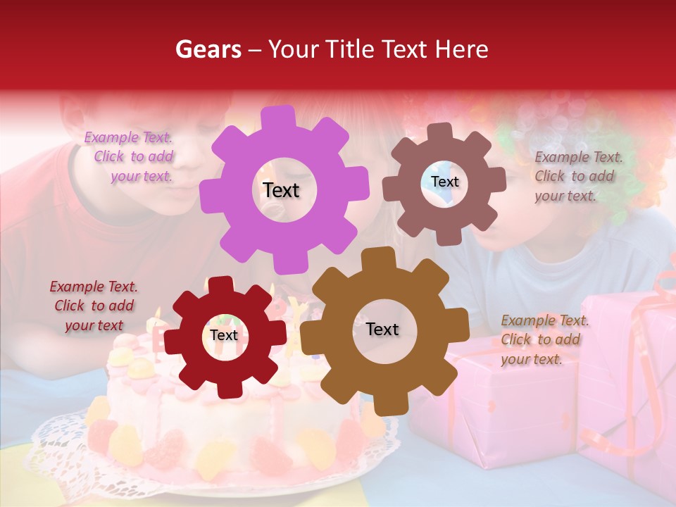 Blowing Sibling Clown PowerPoint Template