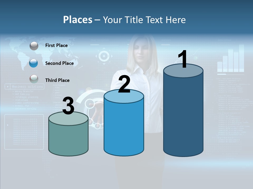 Access Office World Map PowerPoint Template