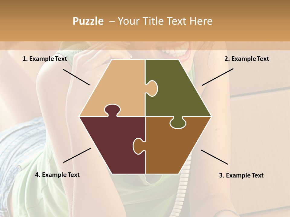 Smiling Attractive Woman PowerPoint Template