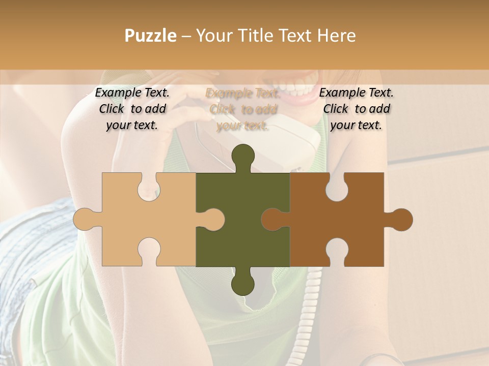 Smiling Attractive Woman PowerPoint Template