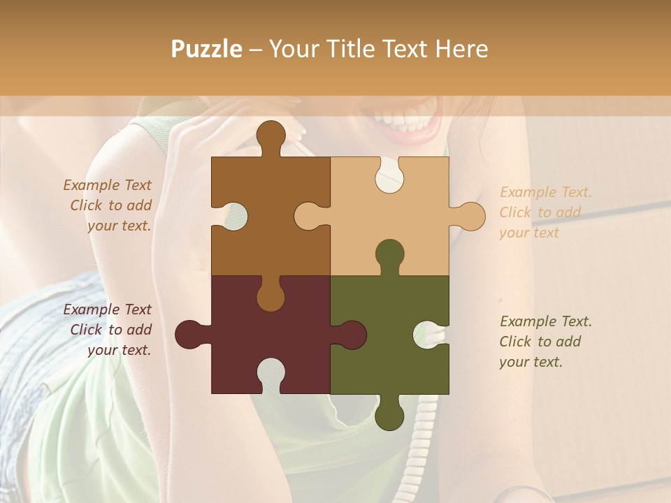 Smiling Attractive Woman PowerPoint Template