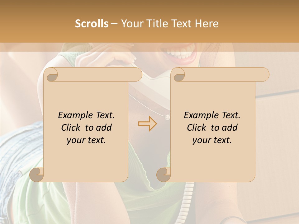 Smiling Attractive Woman PowerPoint Template