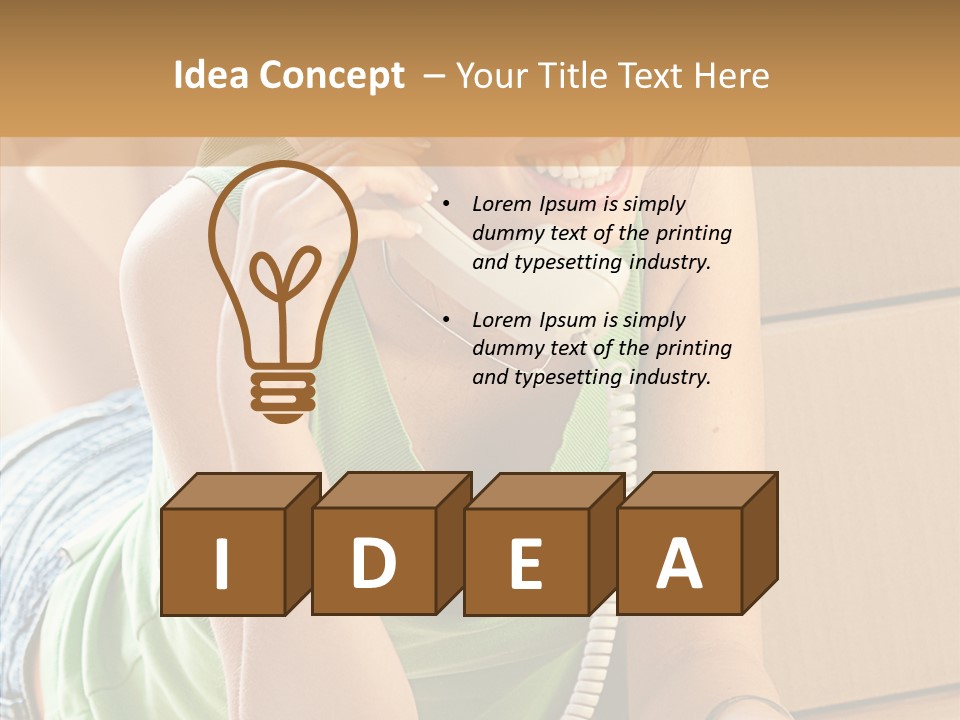 Smiling Attractive Woman PowerPoint Template