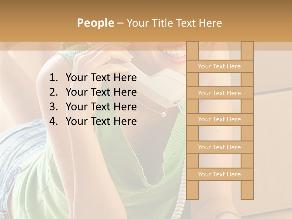 Smiling Attractive Woman PowerPoint Template