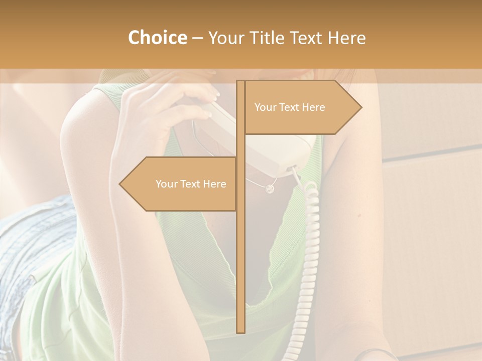 Smiling Attractive Woman PowerPoint Template