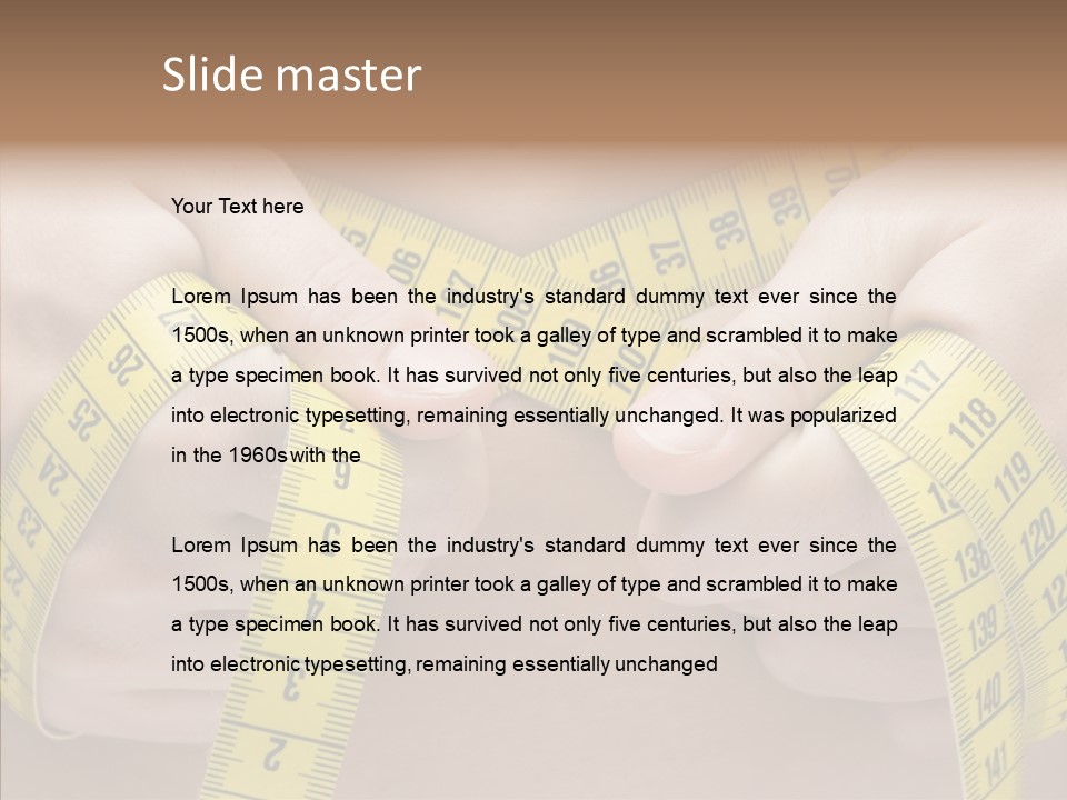Length Conceptual Hand PowerPoint Template