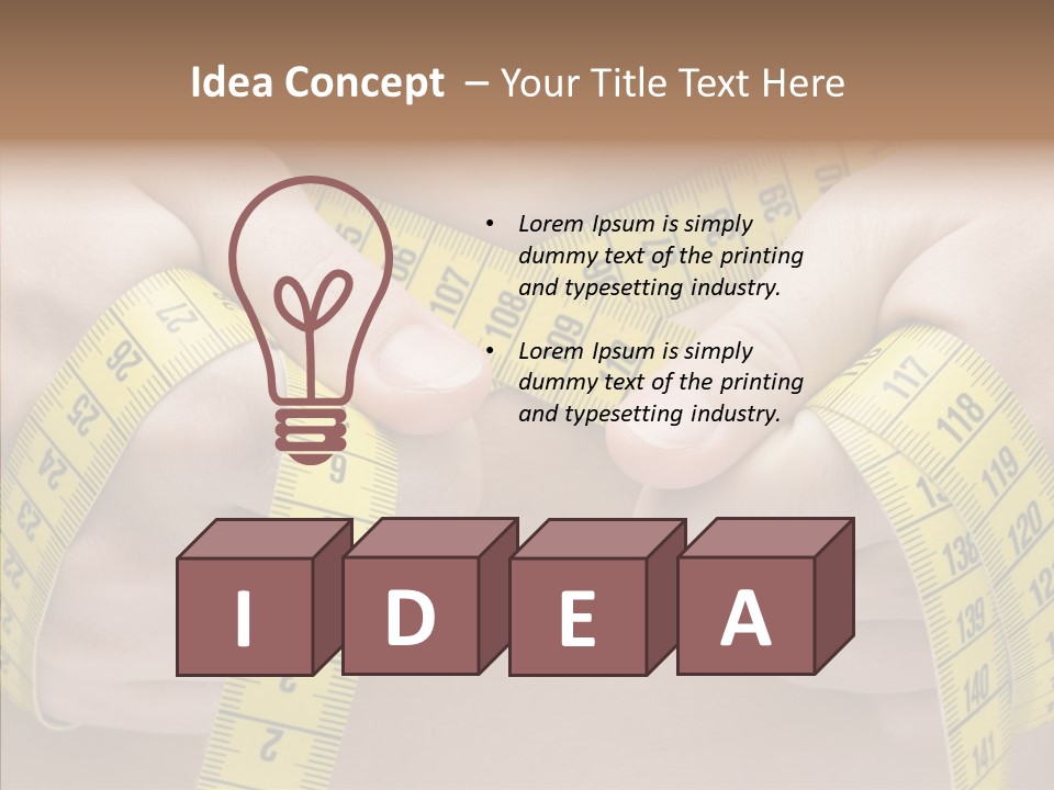 Length Conceptual Hand PowerPoint Template