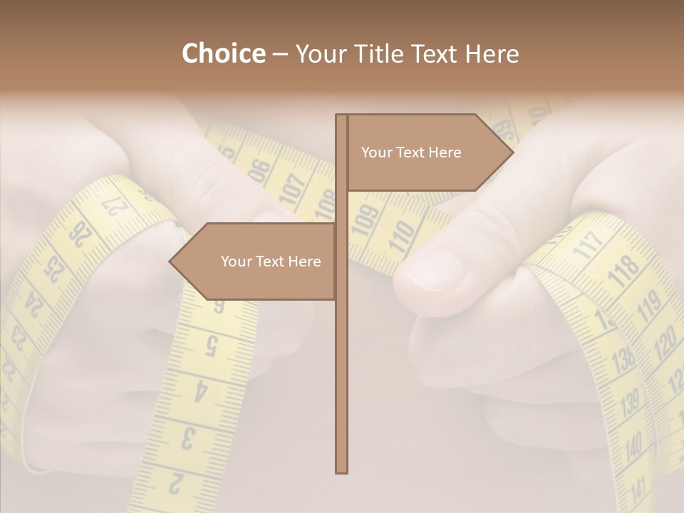 Length Conceptual Hand PowerPoint Template