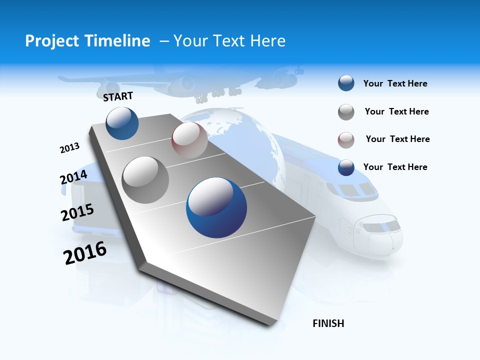 Transportation Wing Network PowerPoint Template