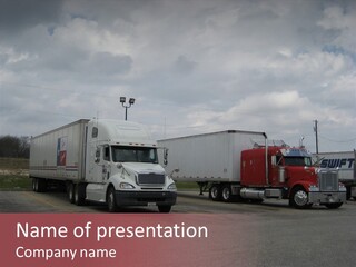 Transportation Red White PowerPoint Template