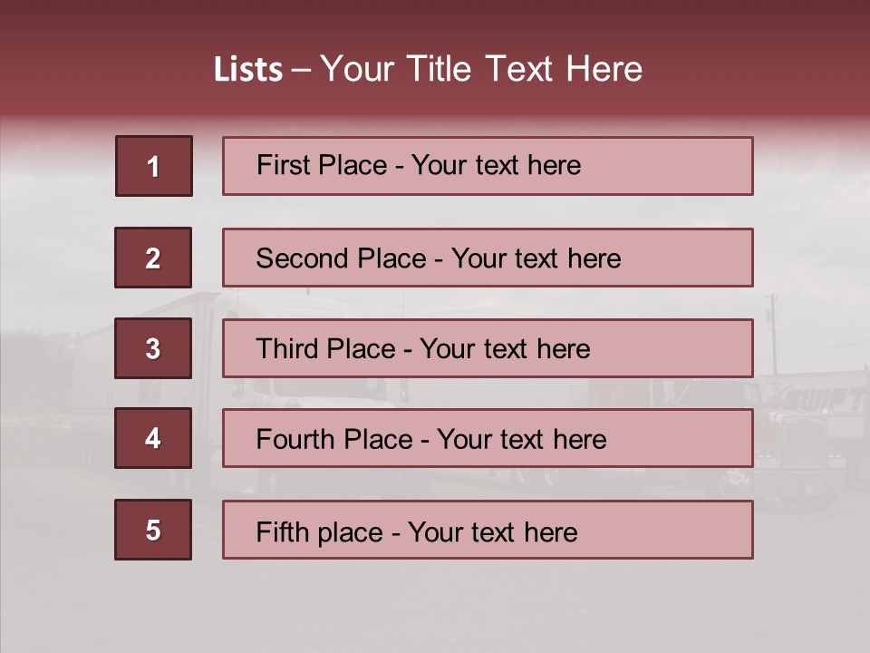 Transportation Red White PowerPoint Template