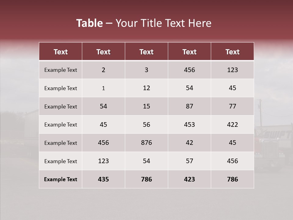 Transportation Red White PowerPoint Template