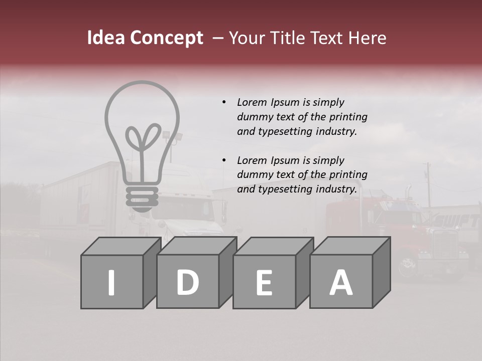 Transportation Red White PowerPoint Template