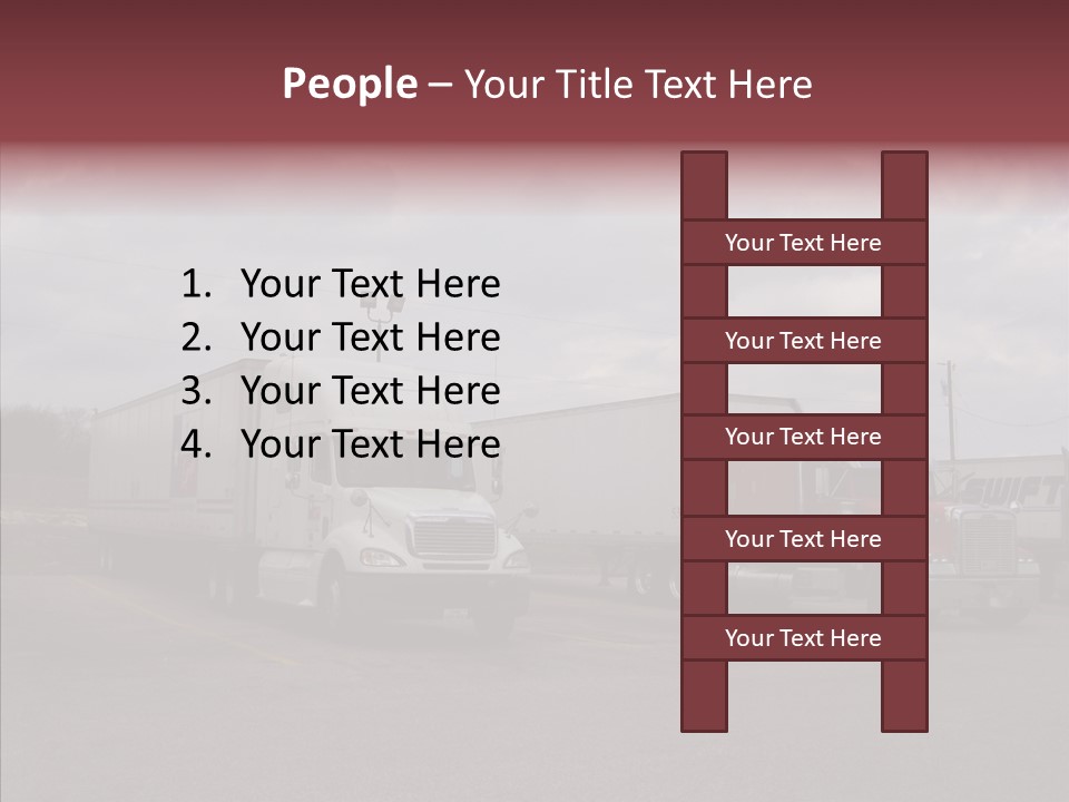 Transportation Red White PowerPoint Template