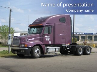 Truck Purple Business PowerPoint Template