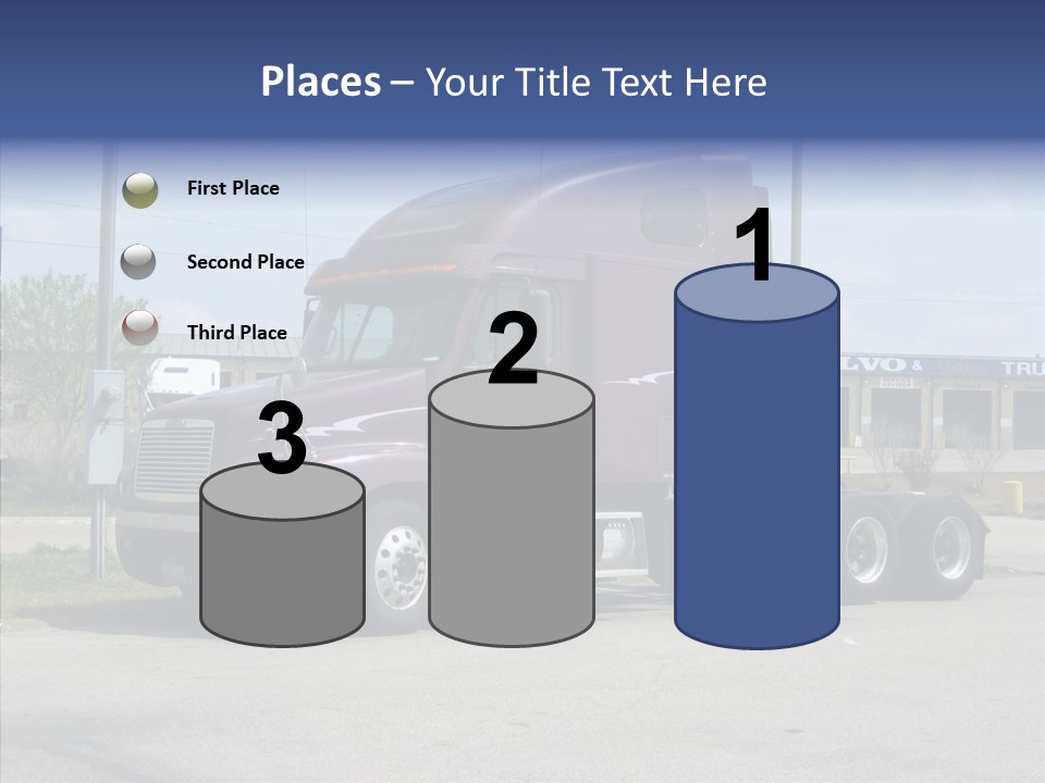 Truck Purple Business PowerPoint Template