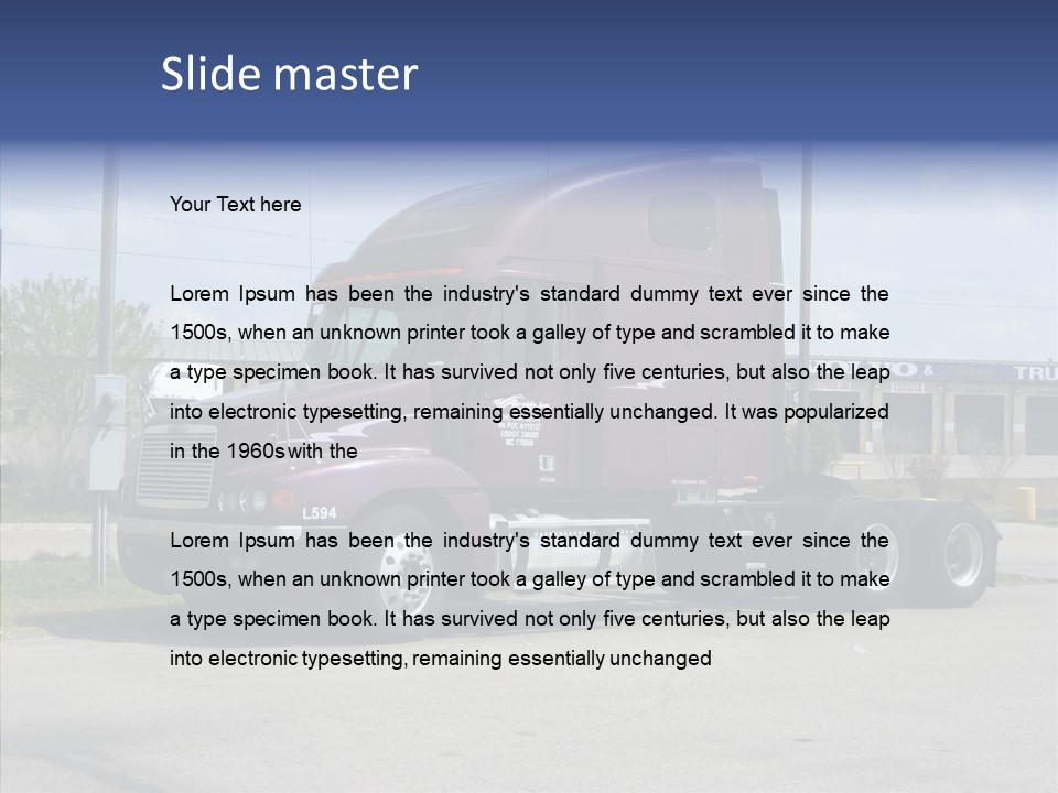 Truck Purple Business PowerPoint Template