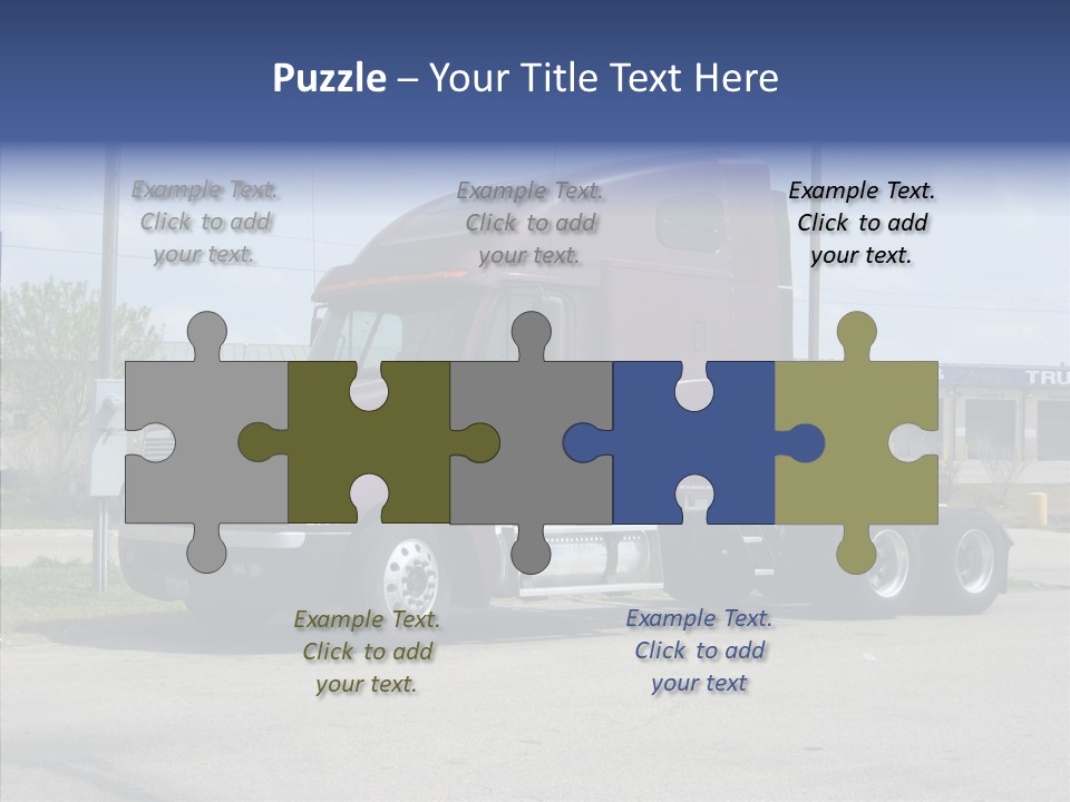 Truck Purple Business PowerPoint Template