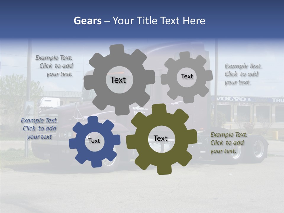 Truck Purple Business PowerPoint Template