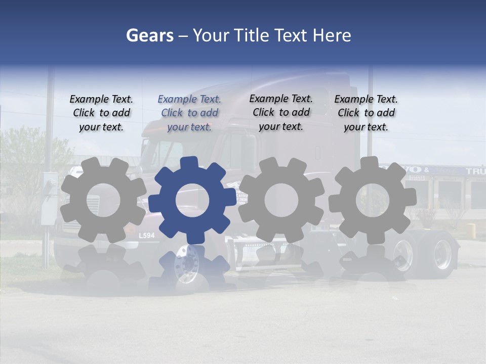 Truck Purple Business PowerPoint Template