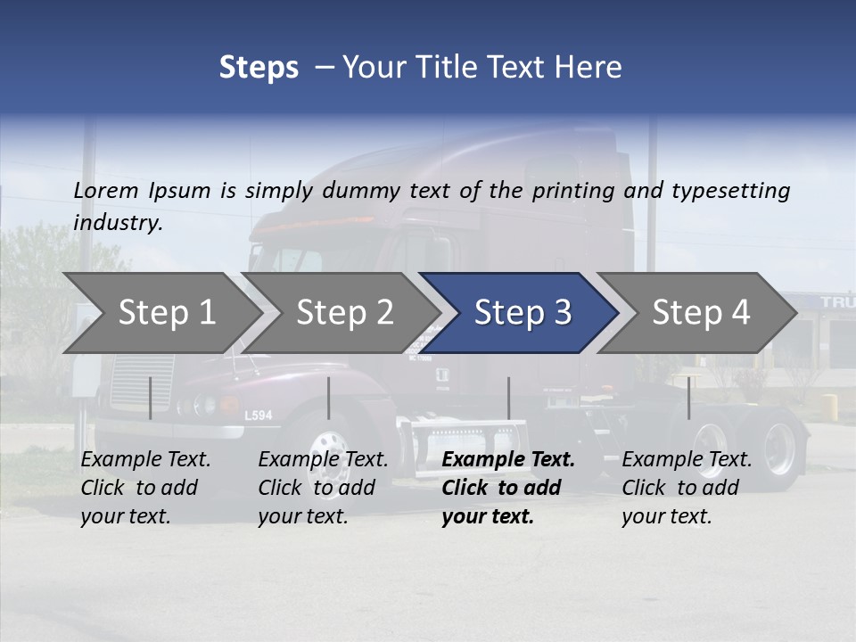 Truck Purple Business PowerPoint Template