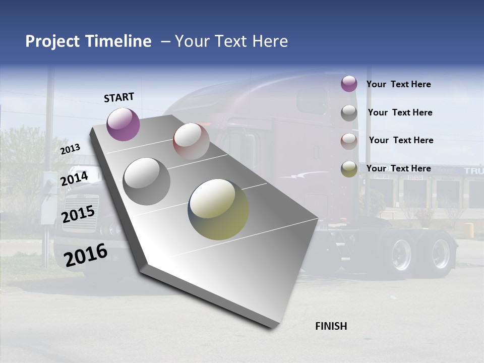 Truck Purple Business PowerPoint Template