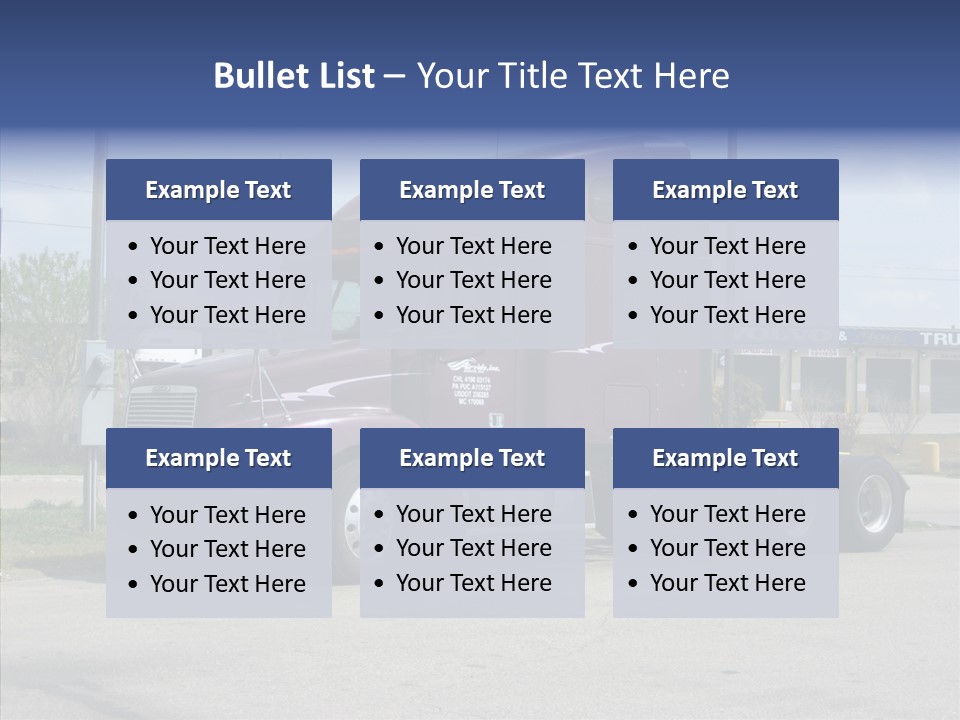 Truck Purple Business PowerPoint Template