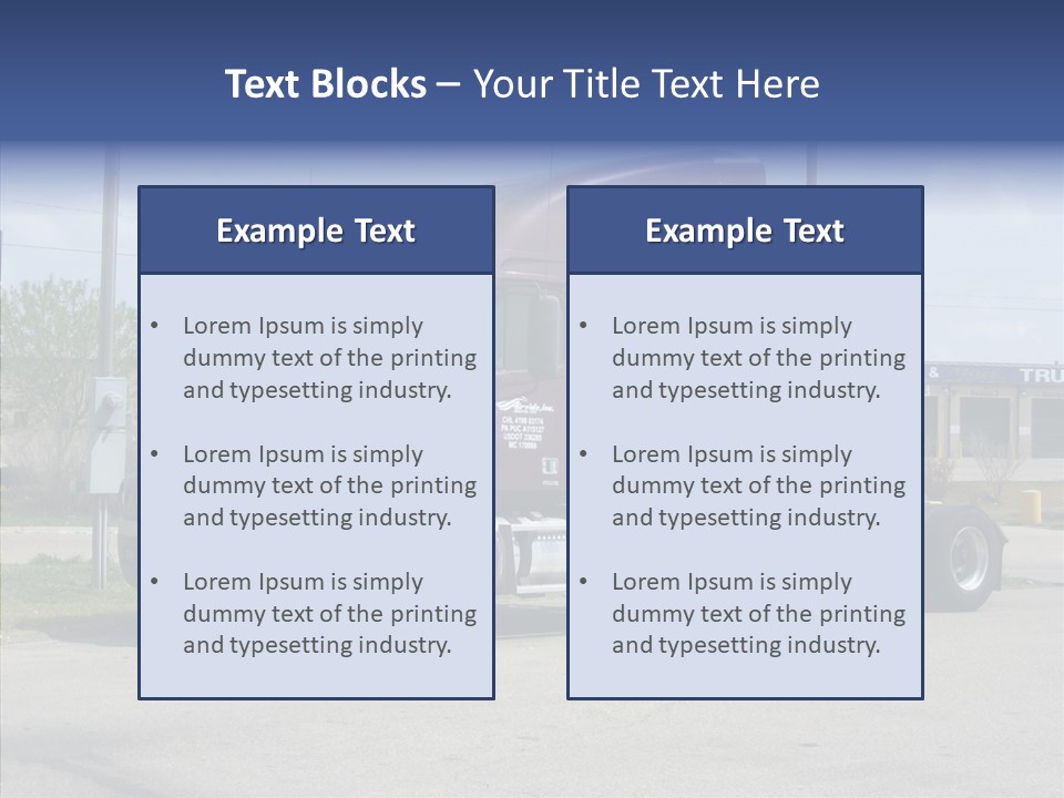 Truck Purple Business PowerPoint Template
